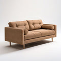2-Sitzer-Sofa, 180 × 86 × 84 cm, Kamelbraun, Polyesterbezug und Massivholzfüsse