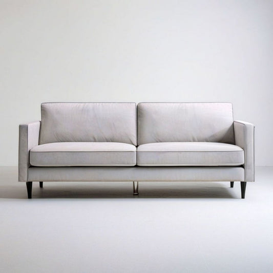 2-Sitzer-Sofa Hellgrau/Schwarz mit Samtbezug, 180 x 85 x 82 cm