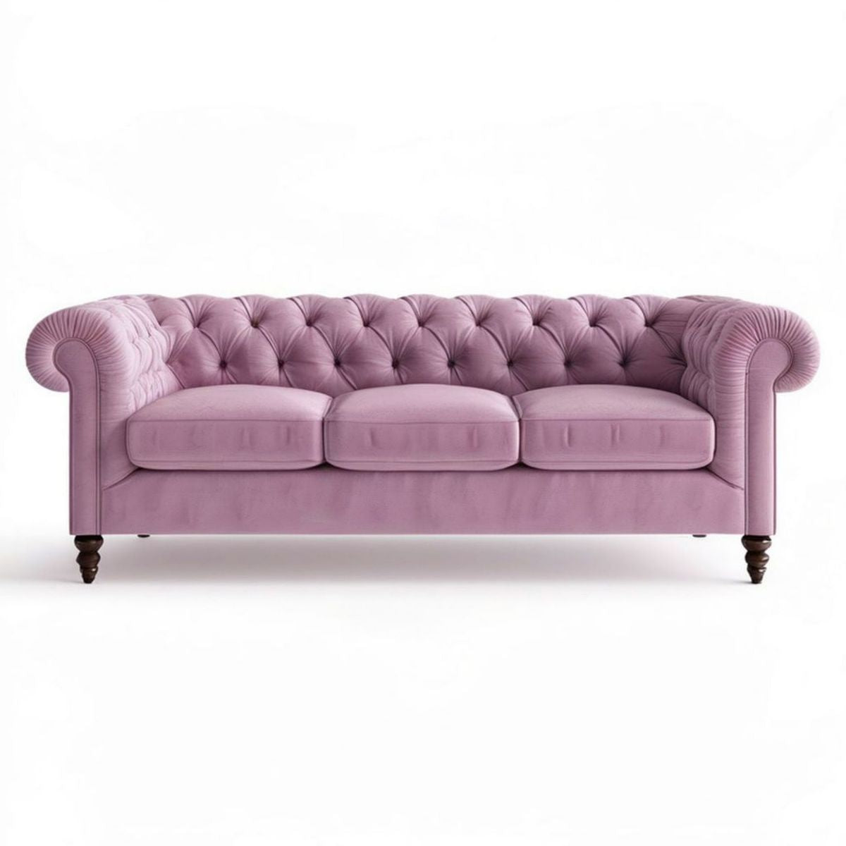 Chesterfield 3-Sitzer, 230 x 90 x 78 cm, Rosa