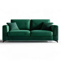 2-Sitzer-Sofa 190 × 90 × 85 cm Smaragdgrün mit schwarzen Stahlfüssen