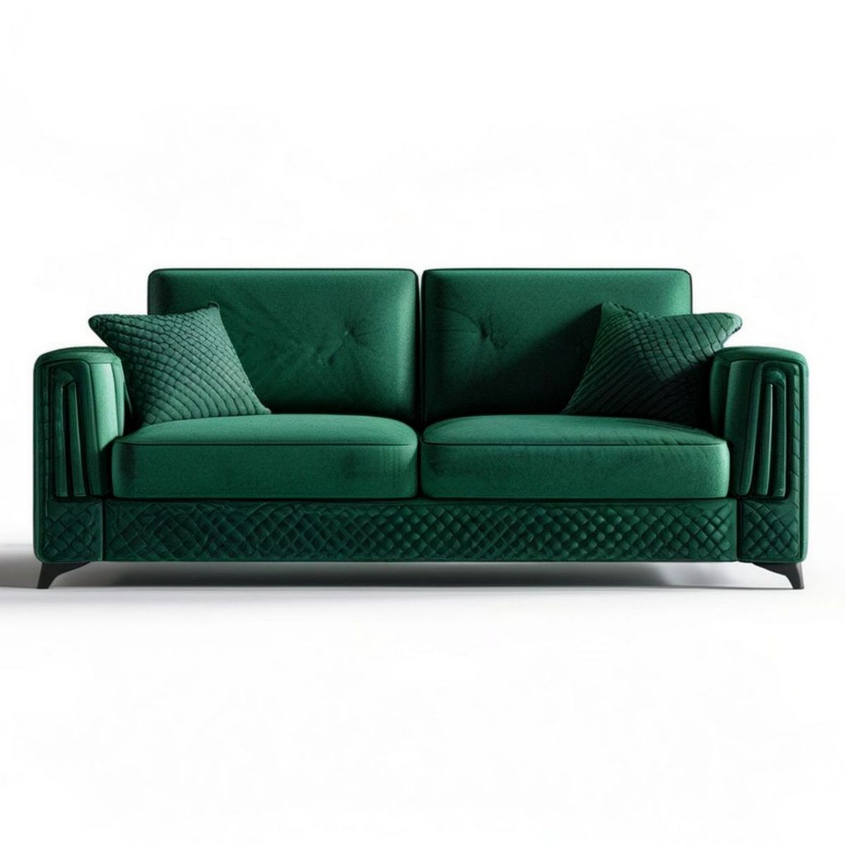 2-Sitzer-Sofa 190 × 90 × 85 cm Smaragdgrün mit schwarzen Stahlfüssen