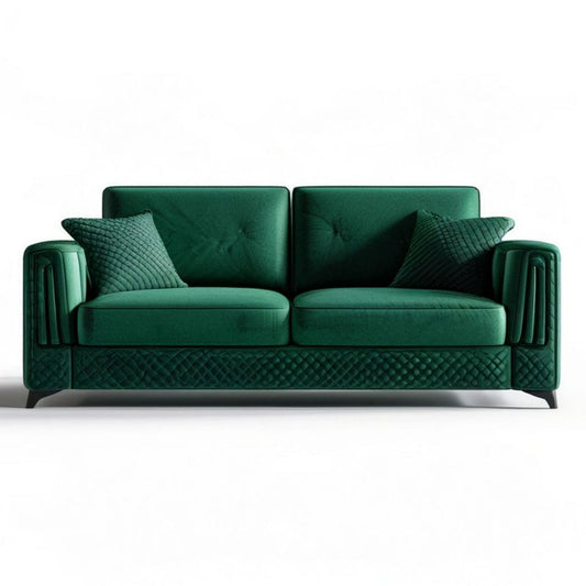 2-Sitzer-Sofa 190 × 90 × 85 cm Smaragdgrün mit schwarzen Stahlfüssen