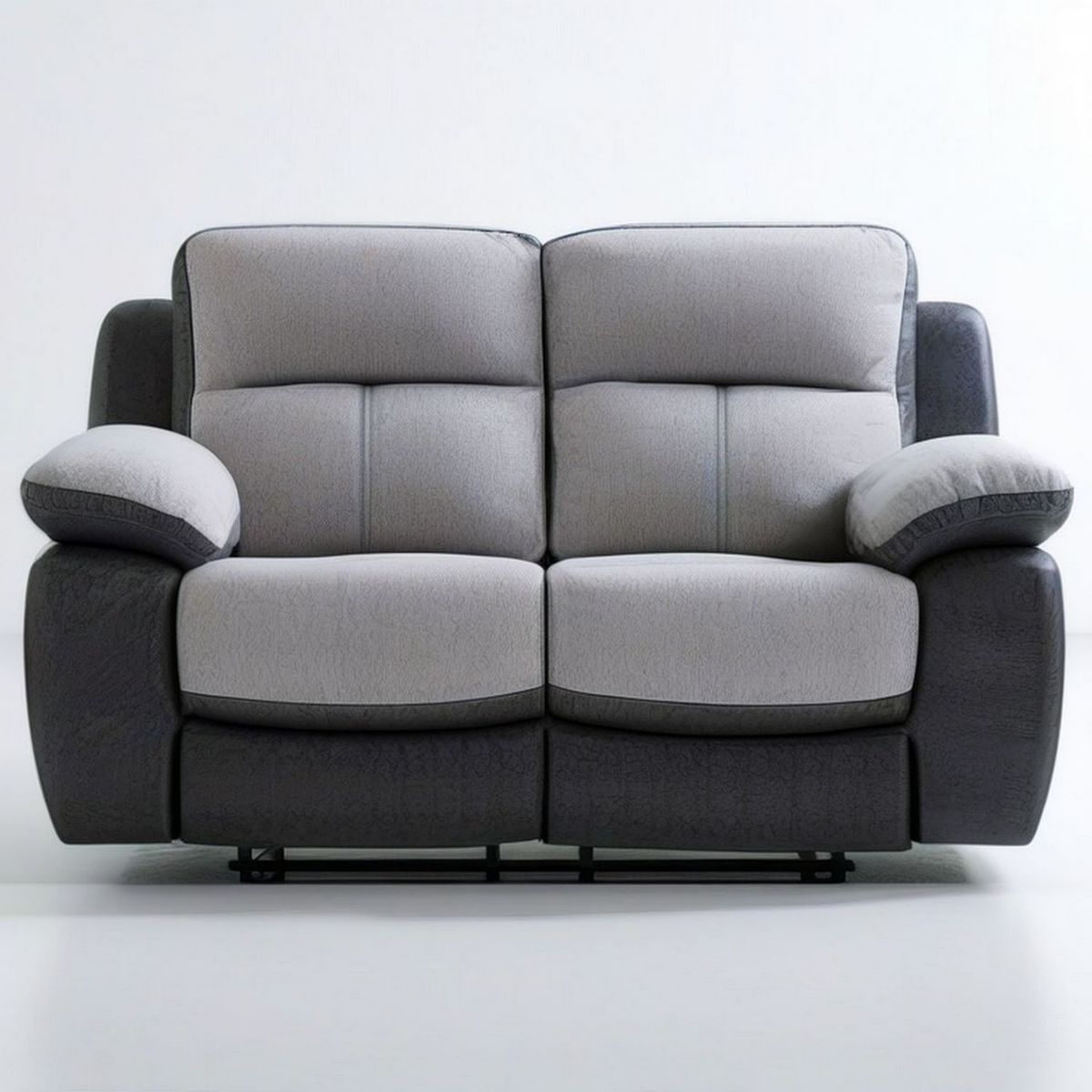2-Sitzer Relaxsofa mit verstellbaren Rückenlehnen, Hellgrau/Dunkelgrau, 160 x 95 x 102 cm