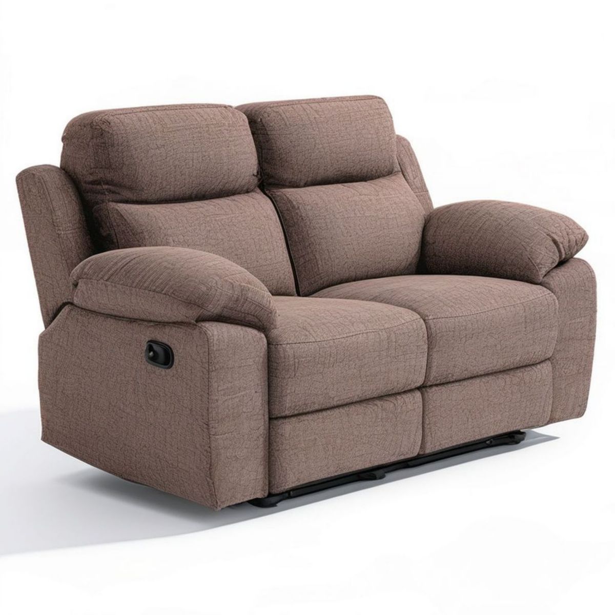 2-Sitzer-Relaxsofa mit manueller Liegefunktion, Braun, 160 × 95 × 100 cm
