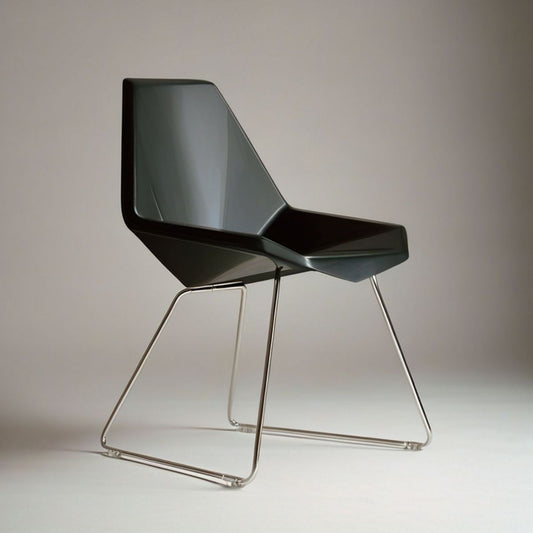 Freischwinger-Stuhl Schwarz/Chrom, 50 x 54 x 82 cm