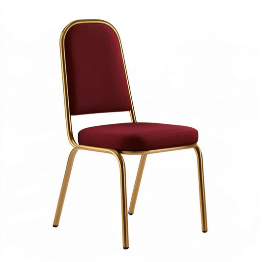 Gepolsterter Samtstuhl Bordeaux/Gold, 44 x 52 x 92 cm
