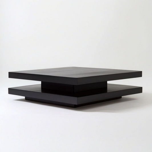 Rechteckiger Couchtisch aus MDF, Schwarz, 120 x 60 x 35 cm