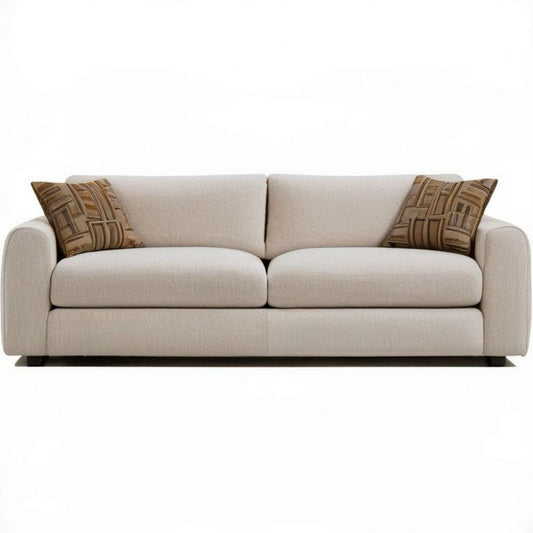 3-Sitzer Sofa in Creme, 220 x 95 x 85 cm, mit Polyesterbezug