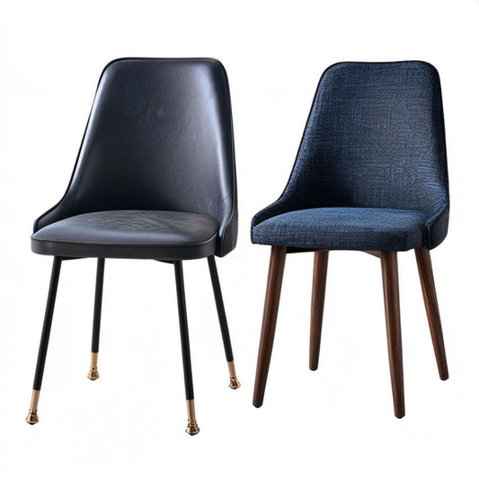 Gepolsterter Esszimmerstuhl 45 × 54 × 86 cm Schwarz/Dunkelblau