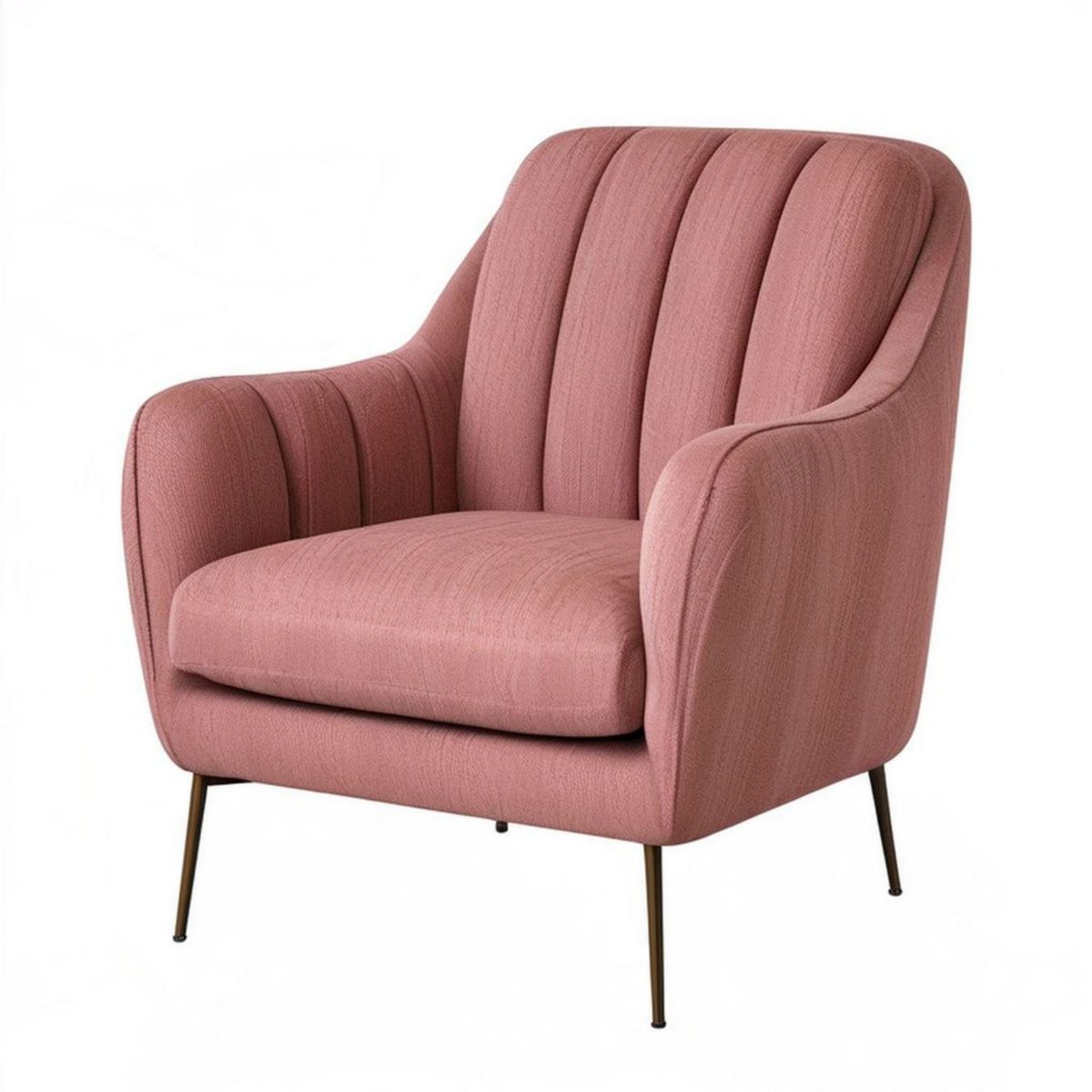Loungesessel mit Armlehnen, Rosa/Dunkelbraun, 75 x 82 x 95 cm